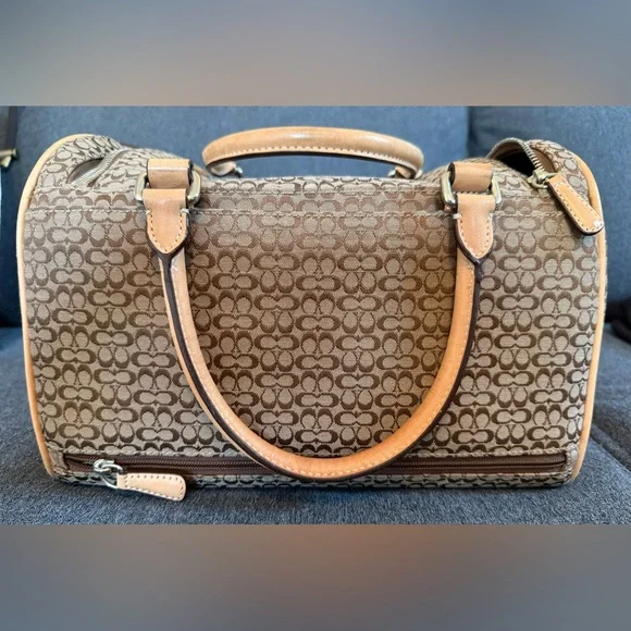 Coach Brown Signature Canvas Satchel (Authentic) - Picture 3 of 7